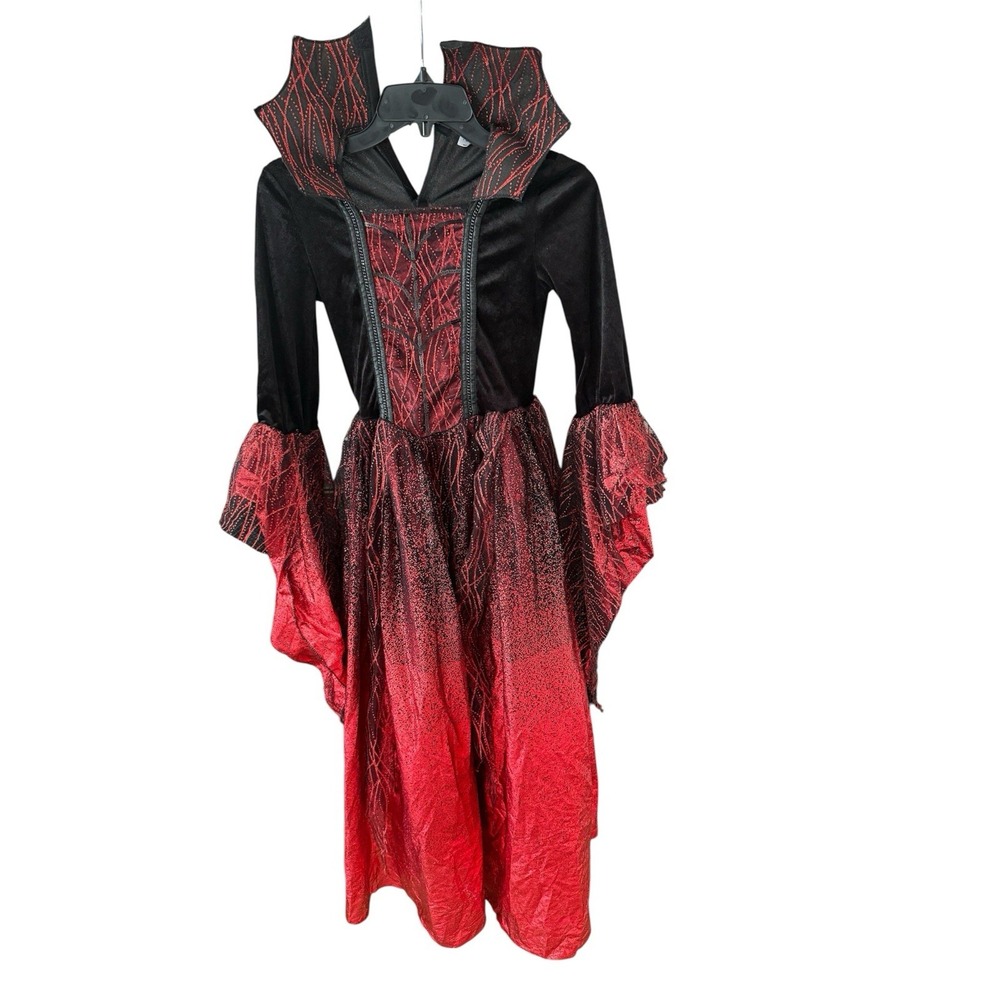 Spirit Halloween Girls Vampire Enchantress Witch Witchy Red Black‎ Dress Size L